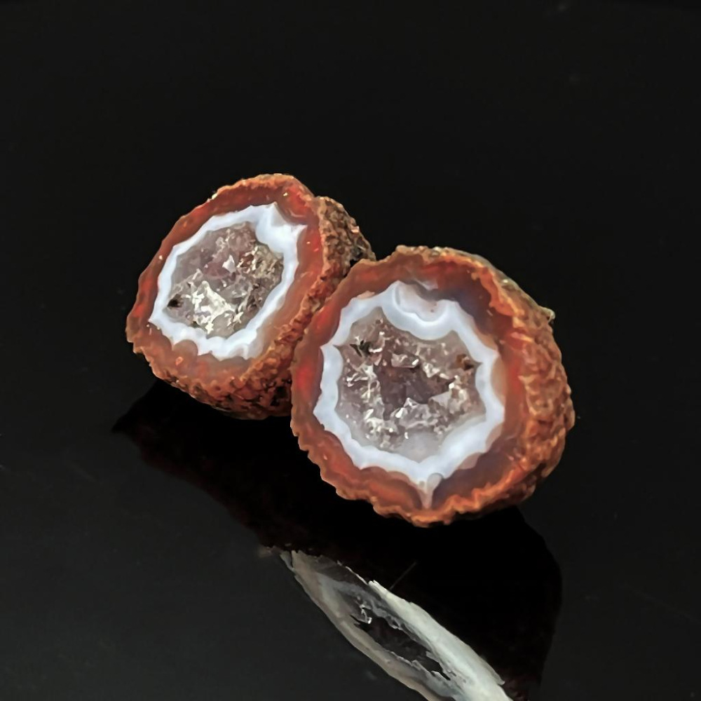 稀有水晶瑪瑙共生聚寶盆 戰國紅瑪瑙蛋 28*23*21MM-細節圖3