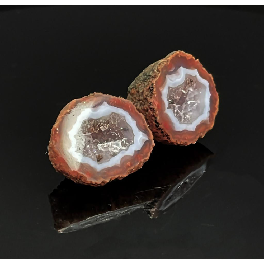 稀有水晶瑪瑙共生聚寶盆 戰國紅瑪瑙蛋 28*23*21MM-細節圖6