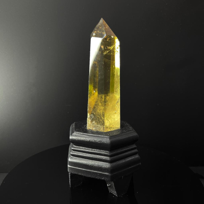 財富能量黃水晶柱 純淨高等級 雙尖黃水晶柱 稀有品相帶原礦皮 citrin