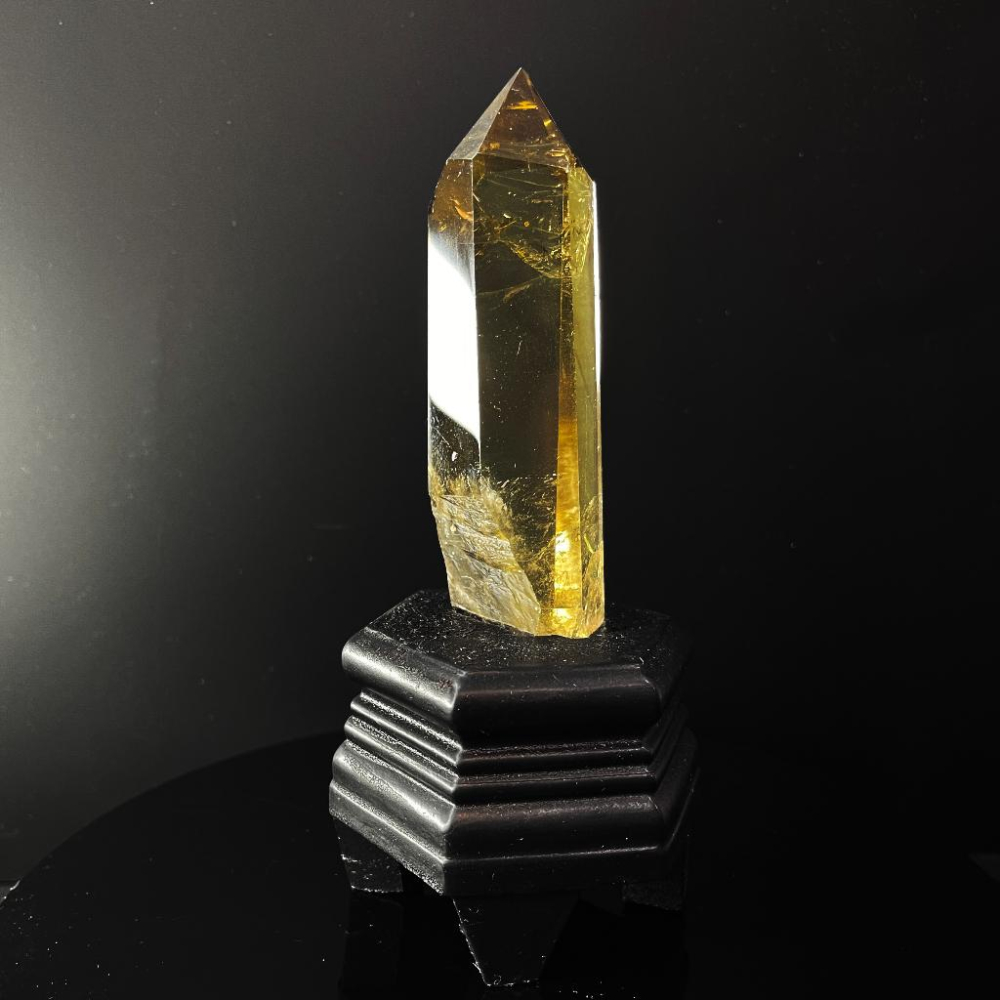 財富能量黃水晶柱 純淨高等級 雙尖黃水晶柱 稀有品相帶原礦皮 citrin-細節圖3