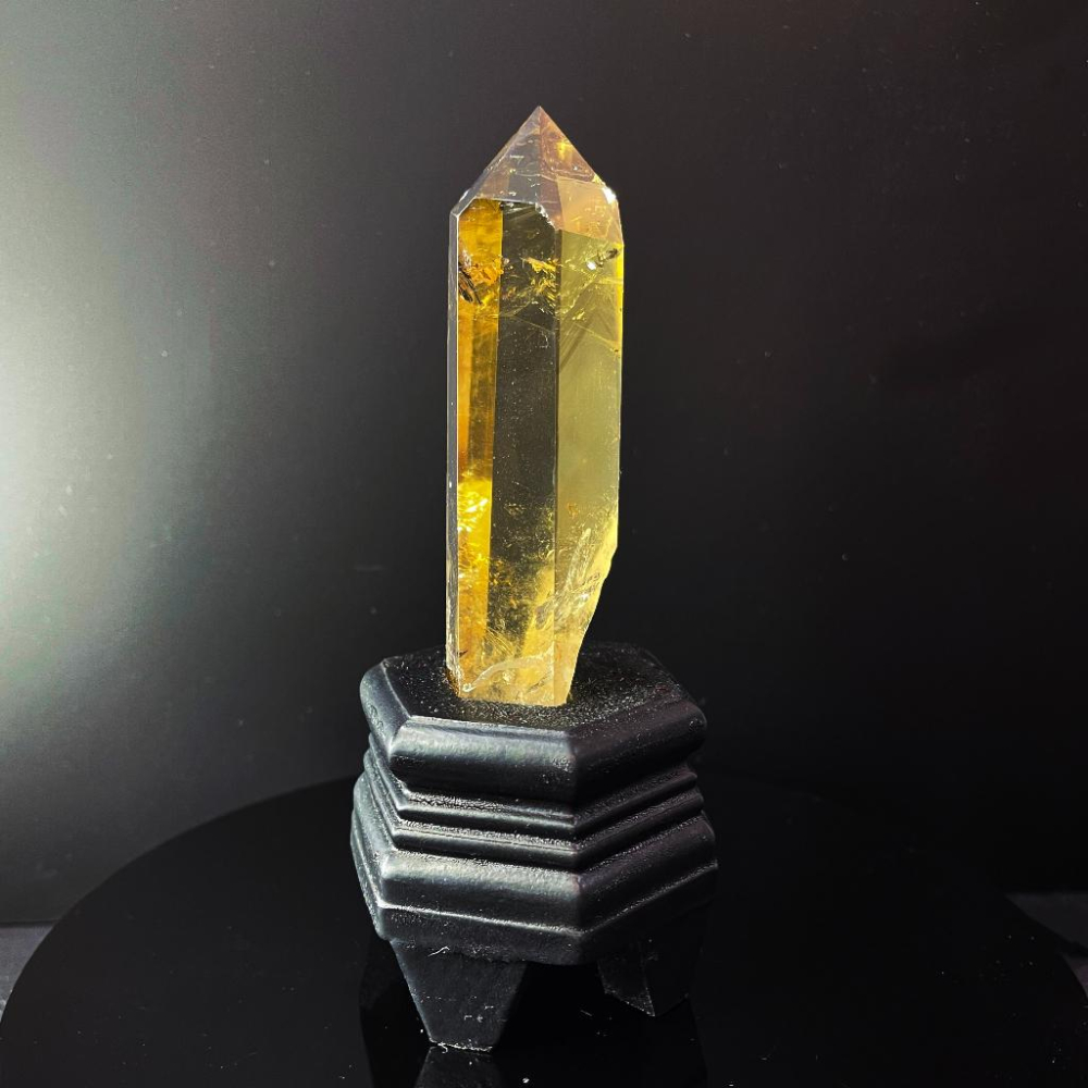 財富能量黃水晶柱 純淨高等級 雙尖黃水晶柱 稀有品相帶原礦皮 citrin-細節圖7