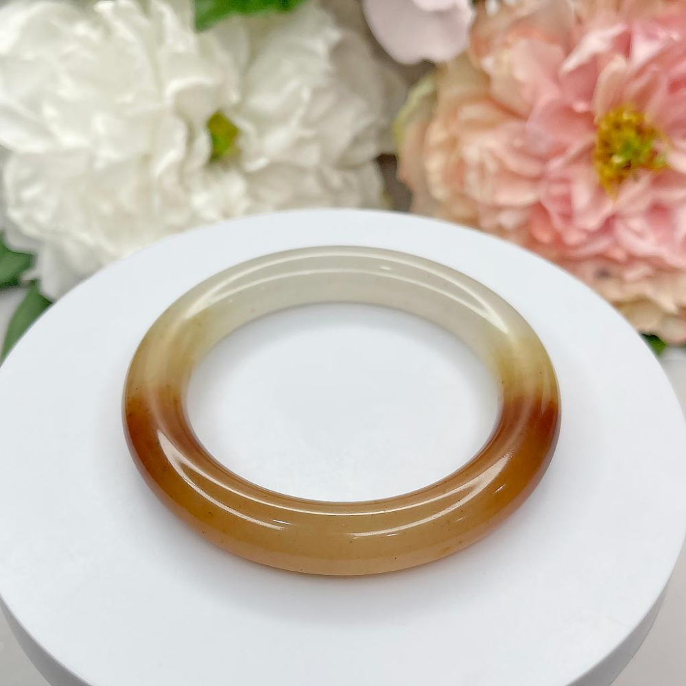 NO.166三彩幻彩草莓醬圓鐲 內徑 60 MM 圈口 幻彩佘太翠玉鐲 手環👋尺寸:內徑60*寬12.3*厚12.2MM-細節圖3