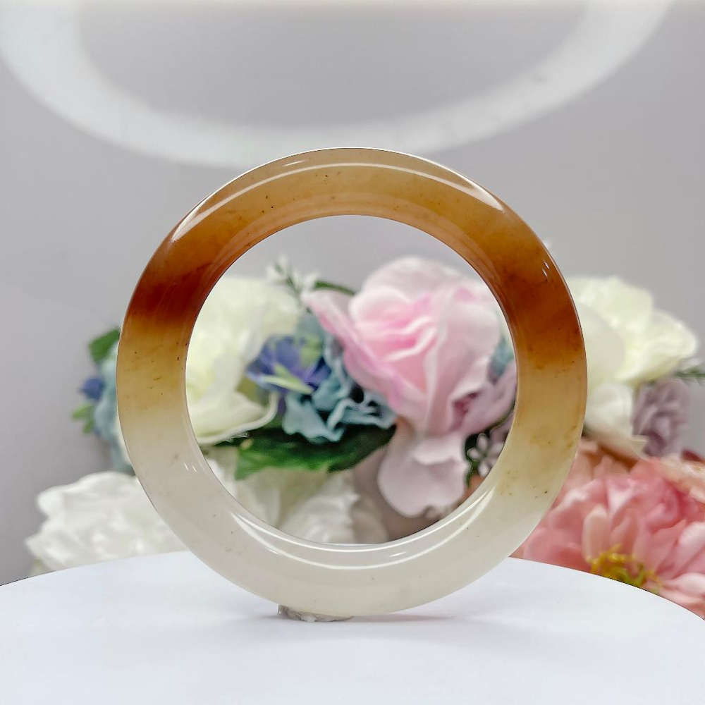 NO.166三彩幻彩草莓醬圓鐲 內徑 60 MM 圈口 幻彩佘太翠玉鐲 手環👋尺寸:內徑60*寬12.3*厚12.2MM-細節圖7