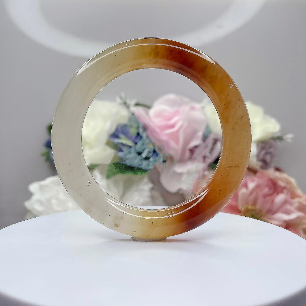 NO.166三彩幻彩草莓醬圓鐲 內徑 60 MM 圈口 幻彩佘太翠玉鐲 手環👋尺寸:內徑60*寬12.3*厚12.2MM-細節圖8