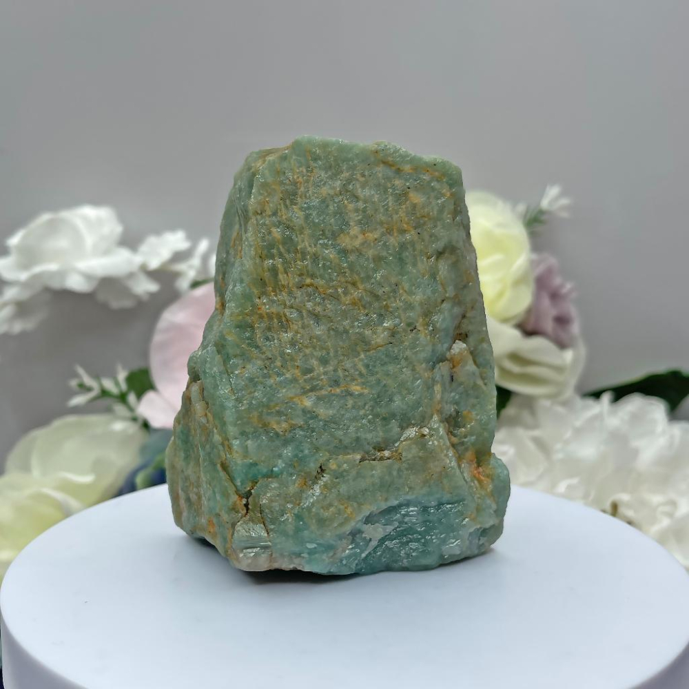 OLINA DESIGN純天然天河石四方能量原礦石 亞馬遜石 原石塊 原礦90*70*48mm-細節圖2