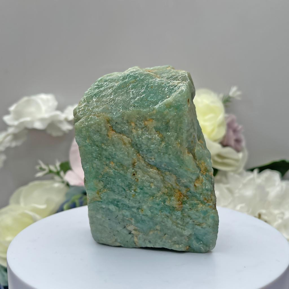 OLINA DESIGN純天然天河石四方能量原礦石 亞馬遜石 原石塊 原礦90*70*48mm-細節圖3