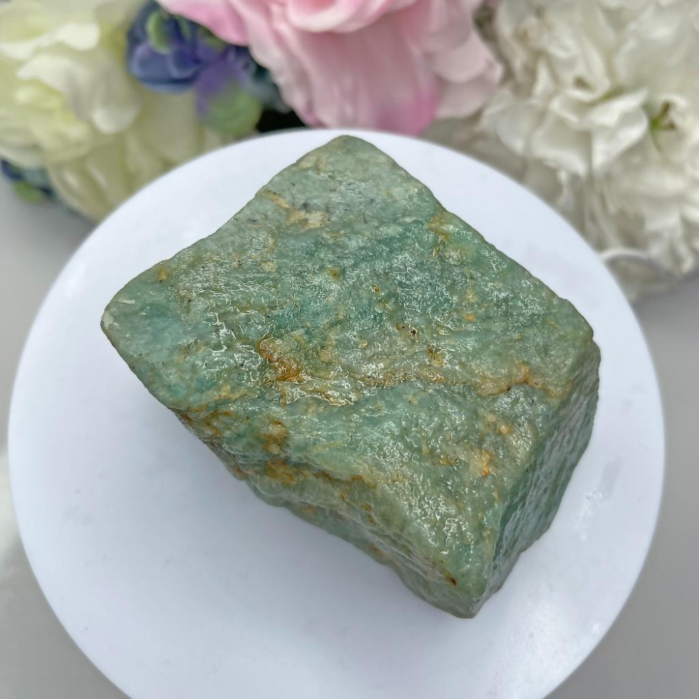 OLINA DESIGN純天然天河石四方能量原礦石 亞馬遜石 原石塊 原礦90*70*48mm-細節圖5