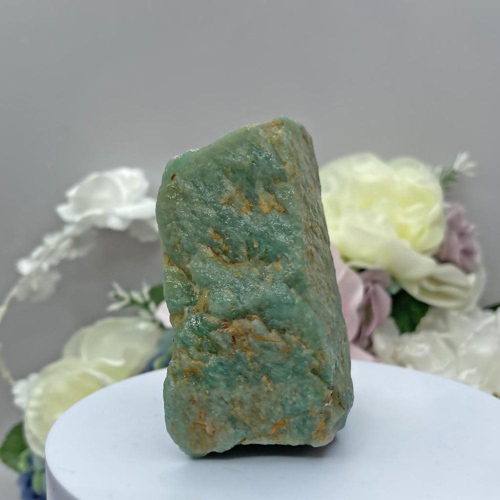 OLINA DESIGN純天然天河石四方能量原礦石 亞馬遜石 原石塊 原礦90*70*48mm-細節圖6