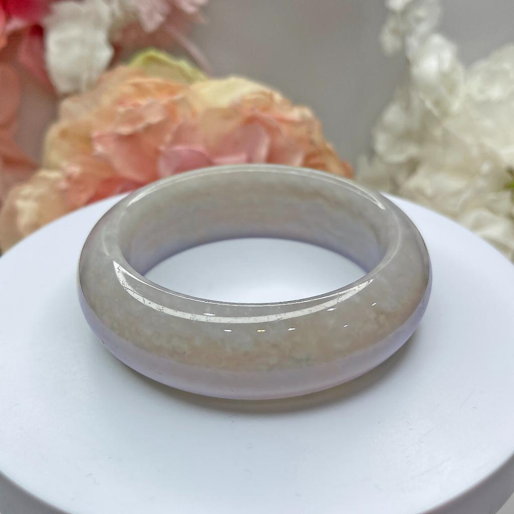 NO.123稀有唯美藍冰雪花佘太翠 內徑58 MM 圈口 佘太玉 手環 手鐲 尺寸:內徑58.8*寬21.3*厚11MM-細節圖3