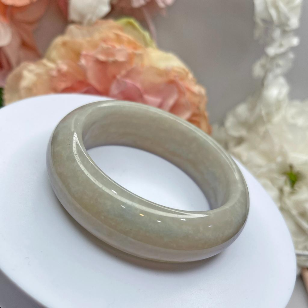 NO.123稀有唯美藍冰雪花佘太翠 內徑58 MM 圈口 佘太玉 手環 手鐲 尺寸:內徑58.8*寬21.3*厚11MM-細節圖4