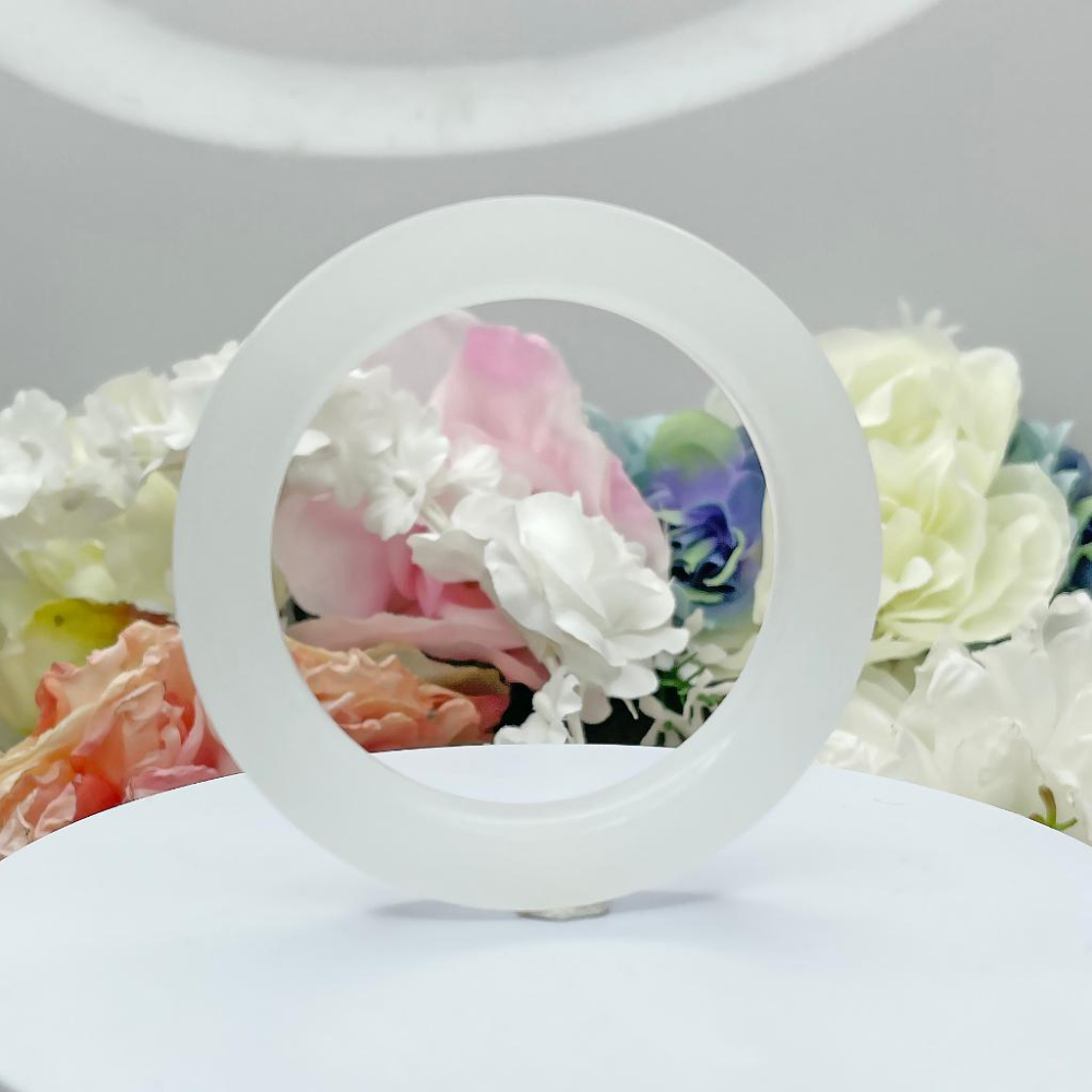 NO.174超凡脫俗月光白 白玉方鐲 內徑 56 MM 圈口 佘太翠玉鐲 手鐲 手環(邊角微粗) 尺寸:內徑56.3*寬-細節圖7