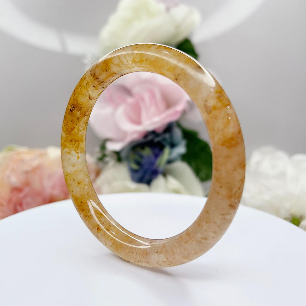 NO.51稀有高冰老料草莓醬佘太翠 佘太玉 55+圈口 手環 細圓條手鐲 (佘太翠草莓醬的礦料，晶體結構帶皮摳，不影嚮配-細節圖4