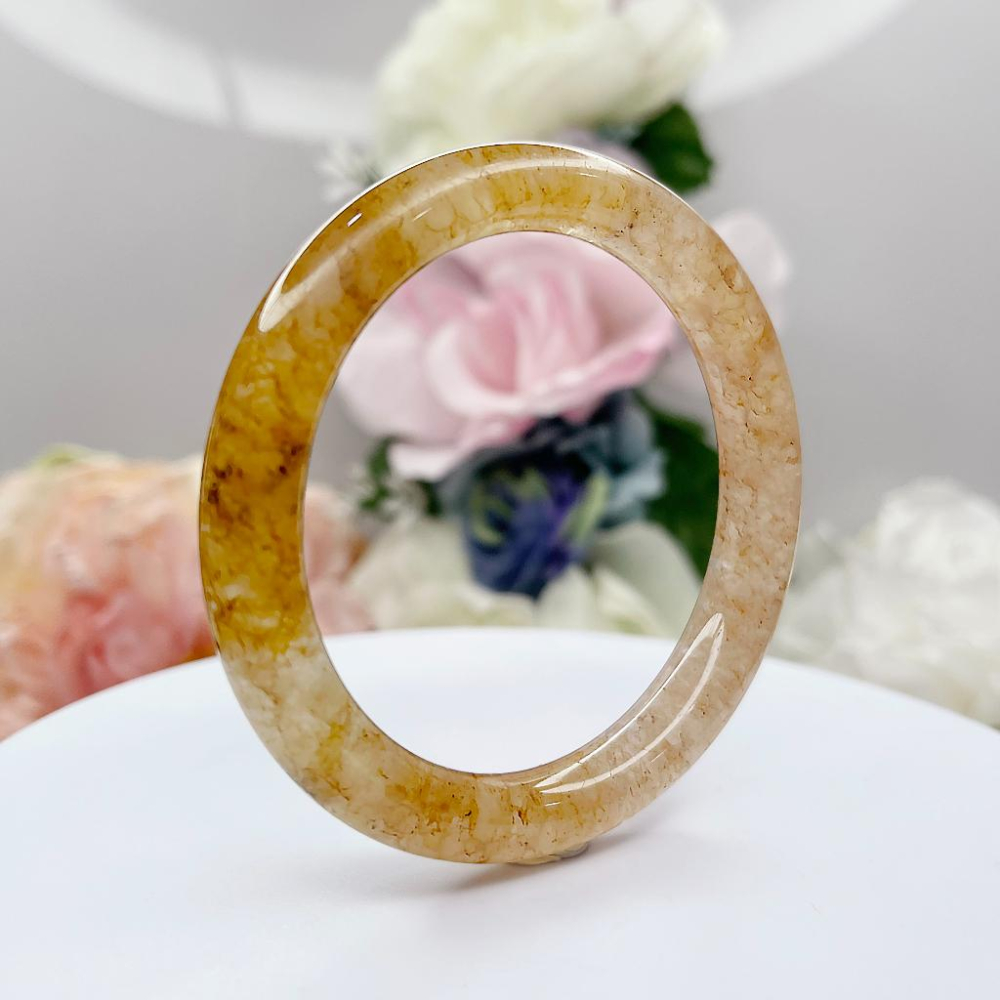 NO.51稀有高冰老料草莓醬佘太翠 佘太玉 55+圈口 手環 細圓條手鐲 (佘太翠草莓醬的礦料，晶體結構帶皮摳，不影嚮配-細節圖5