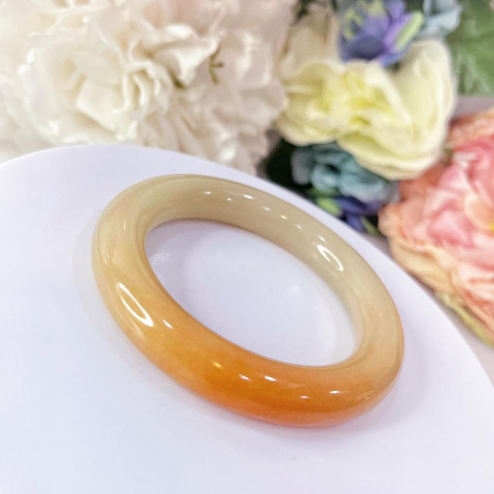 NO.18稀有一口糖 高等品糖鐲 手鐲 53+圈口 圓鐲 圓條 佘太翠 肉質細膩  佘太 手環 佘太手鐲 佘太玉-細節圖6