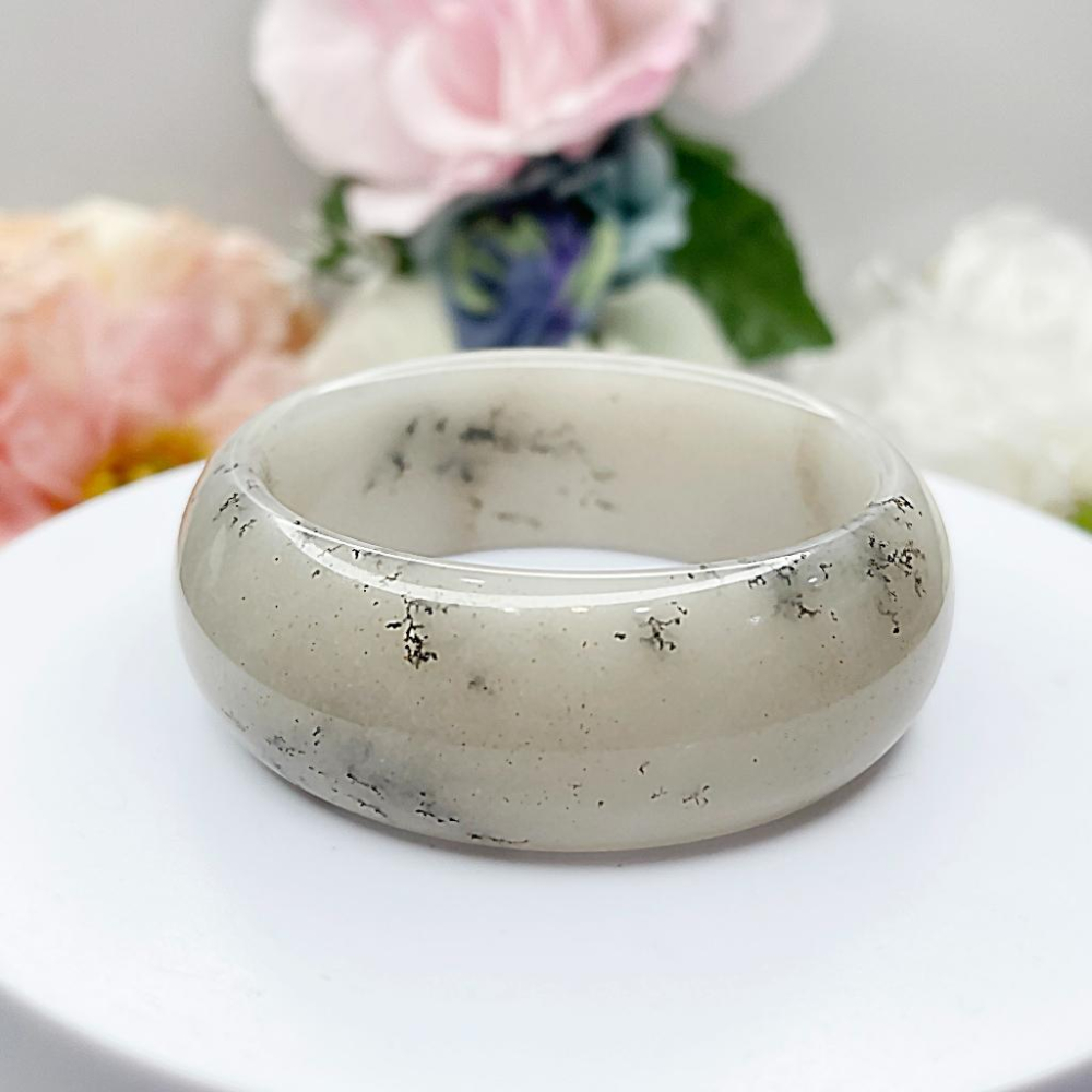 NO.54意境美草花手鐲 帶金沙 56+圈口 草花鐲 佘太翠 手環 手鐲  尺寸:內徑56.5*寬23.9*厚9.1MM-細節圖2