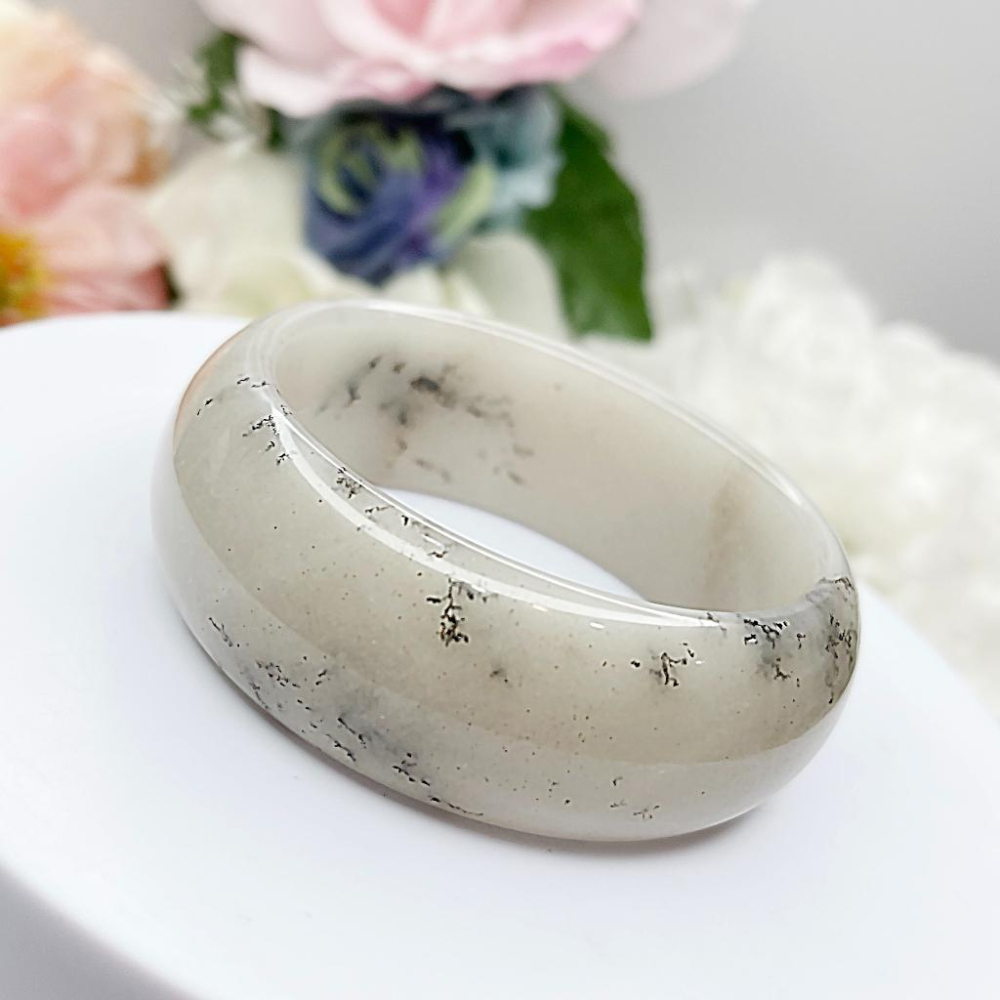 NO.54意境美草花手鐲 帶金沙 56+圈口 草花鐲 佘太翠 手環 手鐲  尺寸:內徑56.5*寬23.9*厚9.1MM-細節圖3