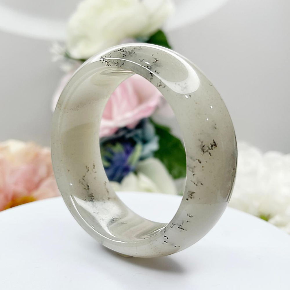 NO.54意境美草花手鐲 帶金沙 56+圈口 草花鐲 佘太翠 手環 手鐲  尺寸:內徑56.5*寬23.9*厚9.1MM-細節圖4