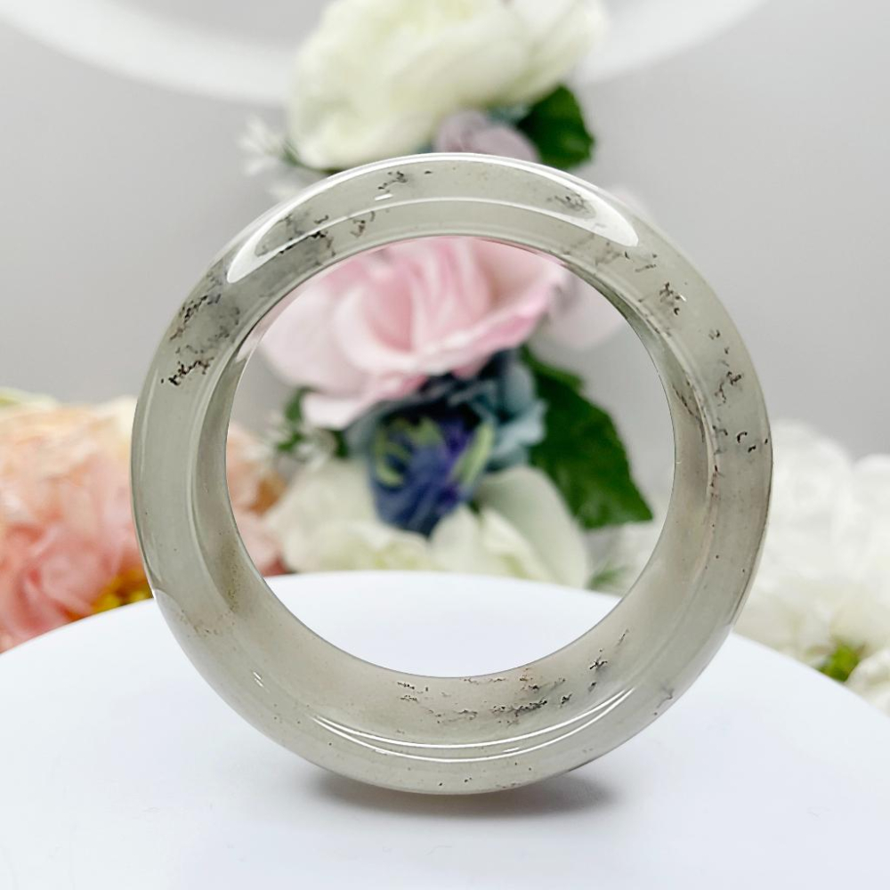 NO.54意境美草花手鐲 帶金沙 56+圈口 草花鐲 佘太翠 手環 手鐲  尺寸:內徑56.5*寬23.9*厚9.1MM-細節圖6