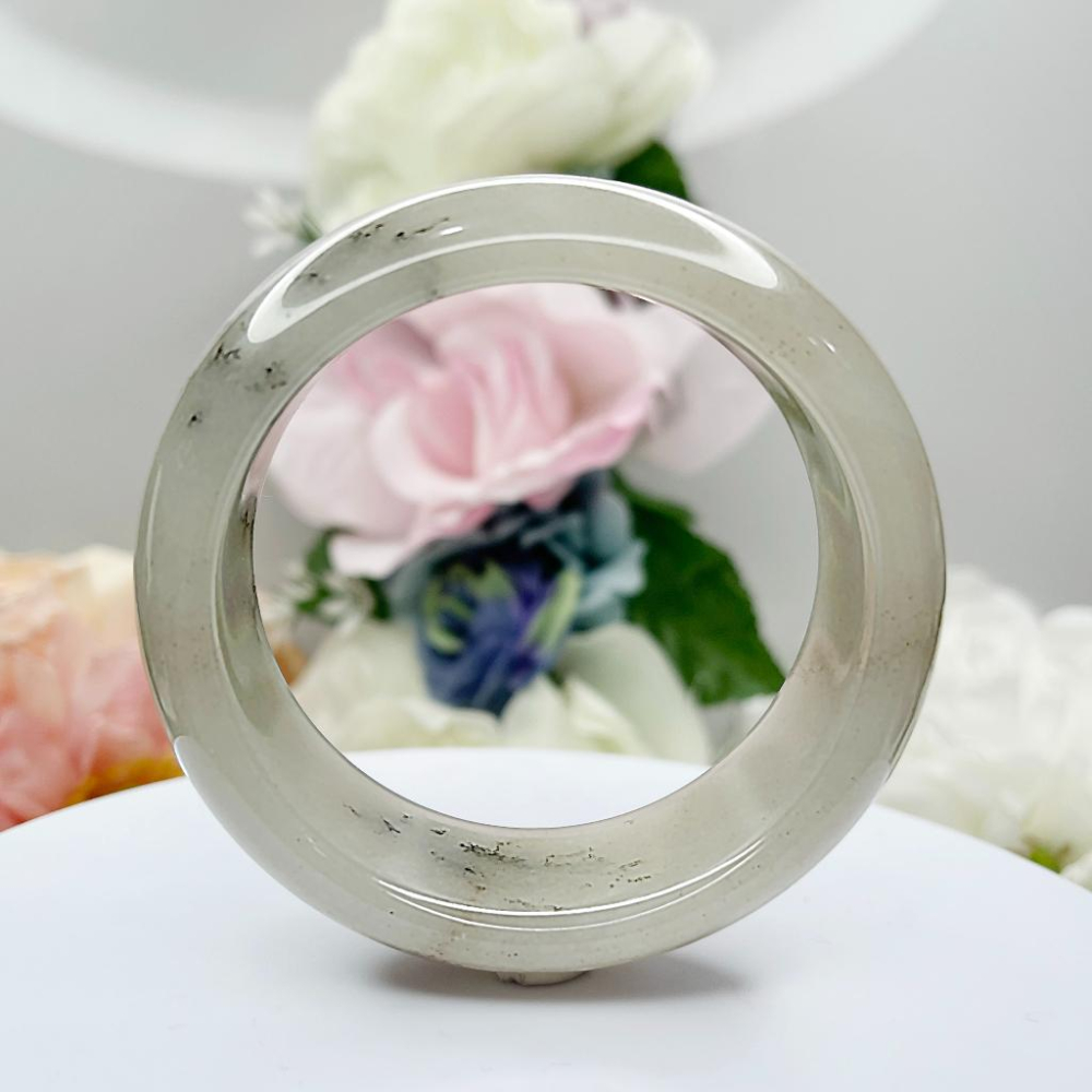 NO.54意境美草花手鐲 帶金沙 56+圈口 草花鐲 佘太翠 手環 手鐲  尺寸:內徑56.5*寬23.9*厚9.1MM-細節圖7