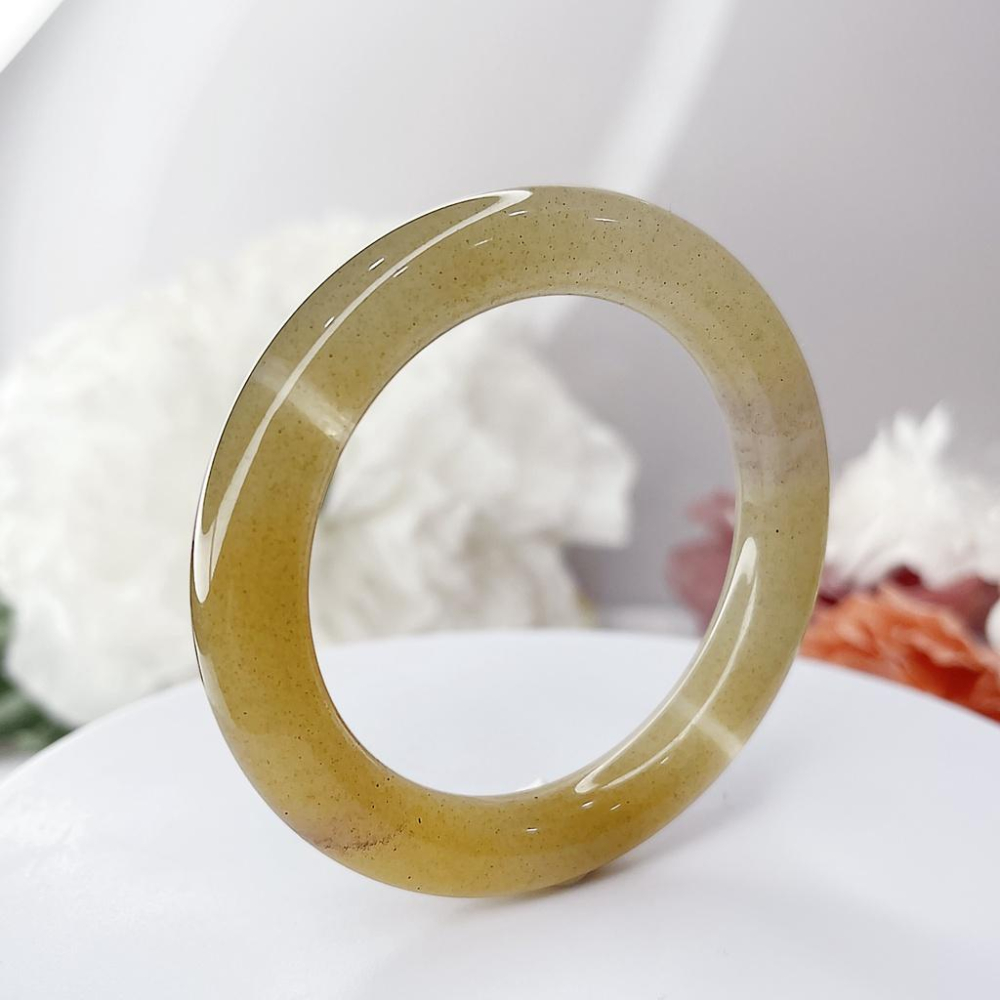 NO.25稀有漸變雙色蜜桃黃俏紫 51+圈口 蜜桃波波 佘太翠玉 冰潤透 芋泥波波佘太翠玉佘太翠玉   佘太 手環 佘太-細節圖5