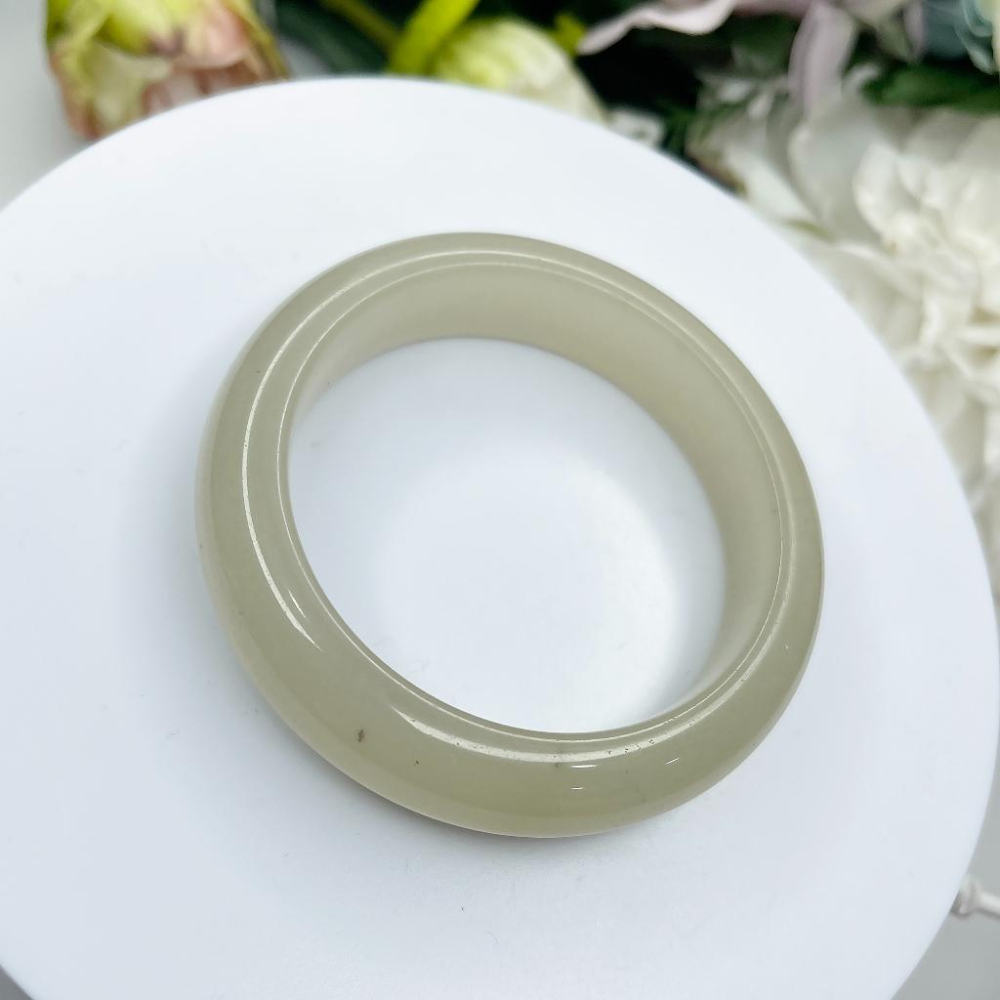 NO.83稀有冰糖雪梨 佘太翠 冰透 佘太玉 54MM 圈口 手環 手鐲 尺寸:內徑54.5*寬15*厚9.6MM-細節圖4