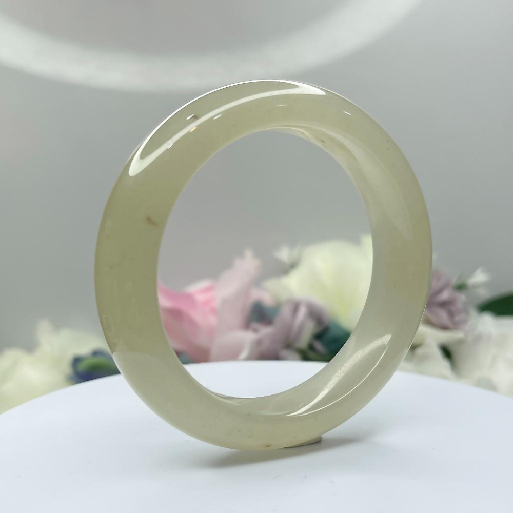 NO.83稀有冰糖雪梨 佘太翠 冰透 佘太玉 54MM 圈口 手環 手鐲 尺寸:內徑54.5*寬15*厚9.6MM-細節圖5