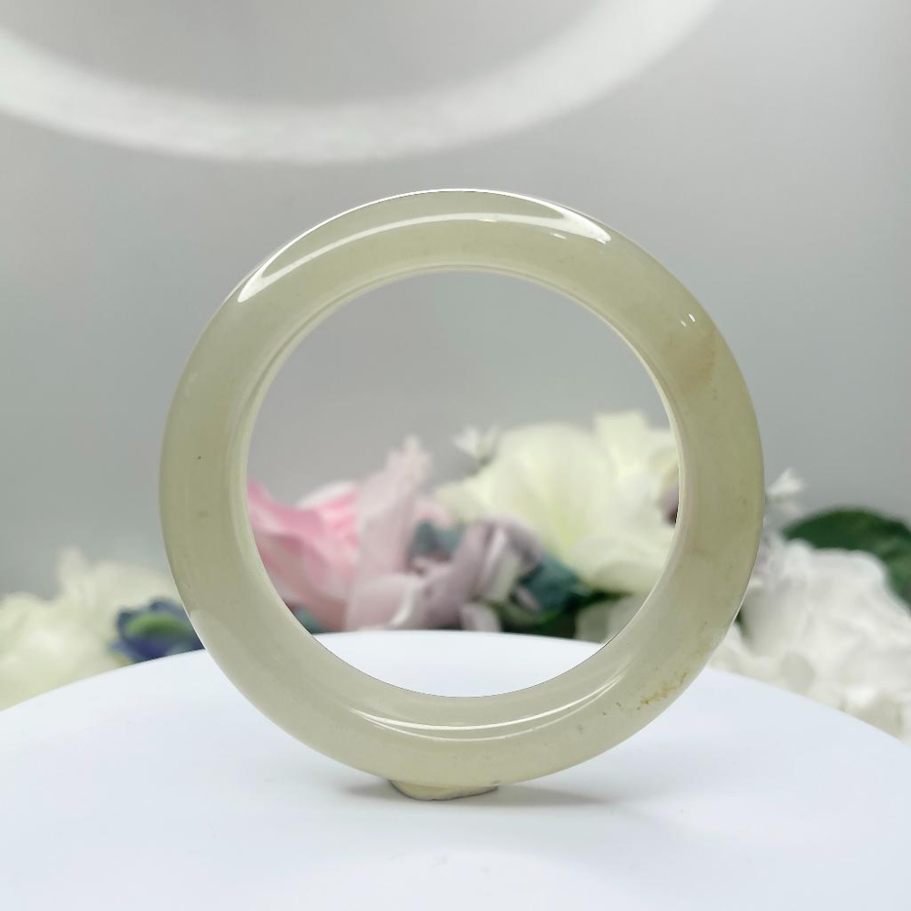 NO.83稀有冰糖雪梨 佘太翠 冰透 佘太玉 54MM 圈口 手環 手鐲 尺寸:內徑54.5*寬15*厚9.6MM-細節圖6