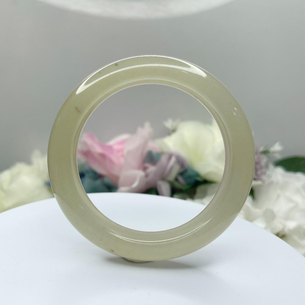 NO.83稀有冰糖雪梨 佘太翠 冰透 佘太玉 54MM 圈口 手環 手鐲 尺寸:內徑54.5*寬15*厚9.6MM-細節圖8