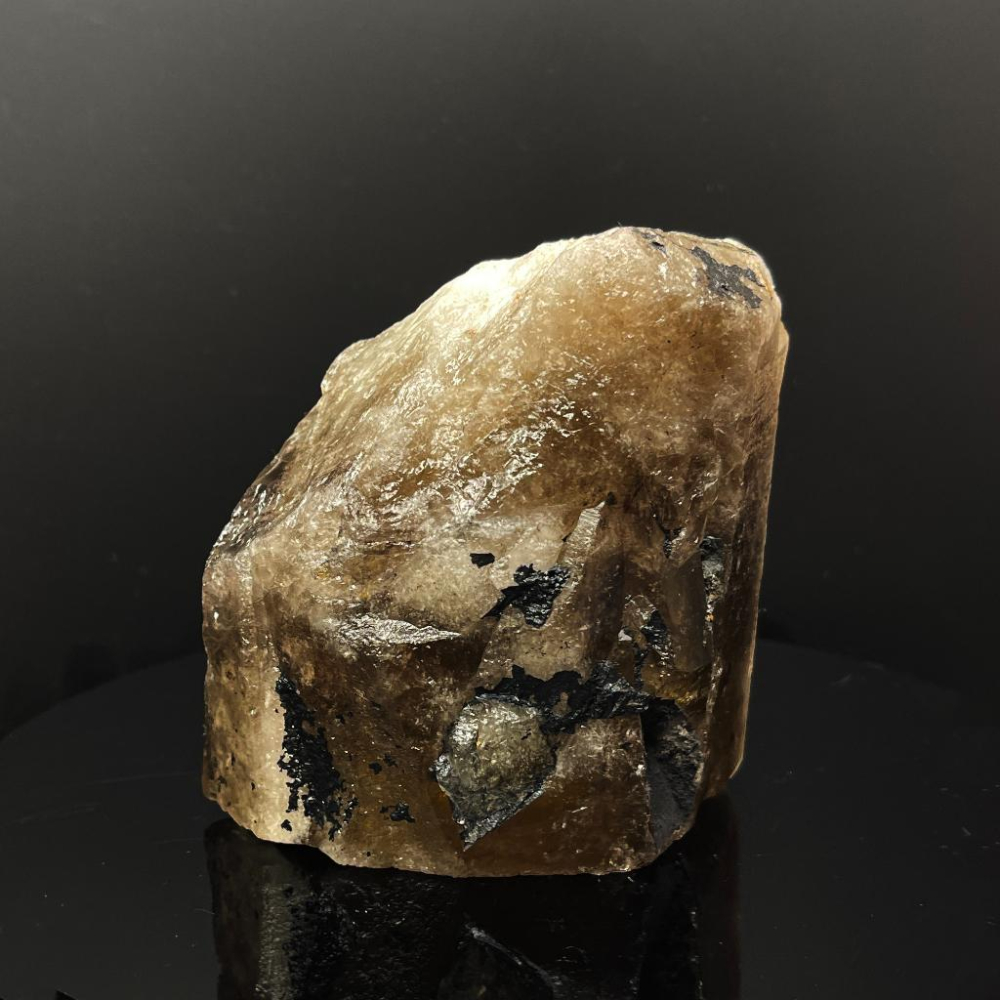 天然稀有茶黃水晶 漸變雙色水晶能量原礦石 黃茶晶100*95*100MM-細節圖2