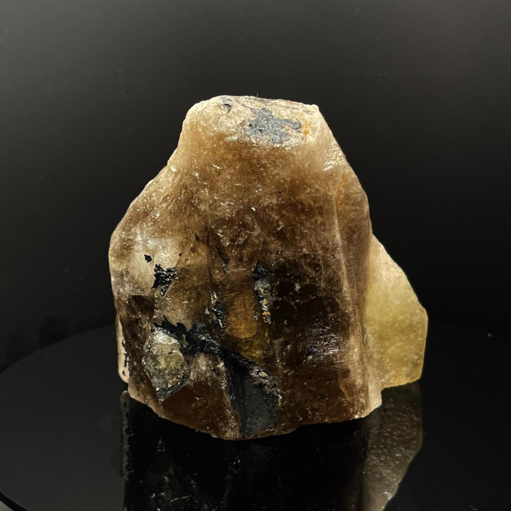 天然稀有茶黃水晶 漸變雙色水晶能量原礦石 黃茶晶100*95*100MM-細節圖3
