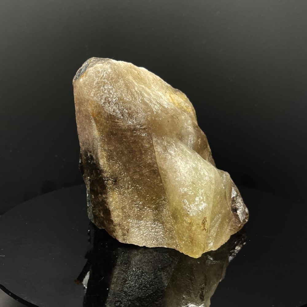 天然稀有茶黃水晶 漸變雙色水晶能量原礦石 黃茶晶100*95*100MM-細節圖4