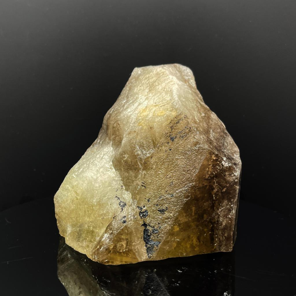 天然稀有茶黃水晶 漸變雙色水晶能量原礦石 黃茶晶100*95*100MM-細節圖6