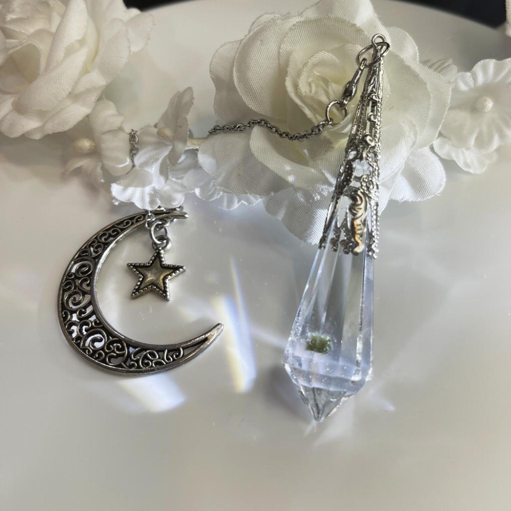 歐林娜設計 稀有獨特綠碧璽白水晶項鍊 靈錐款 靈擺 碧璽水晶 吊墜 項鏈 水晶靈擺第一專業品牌-細節圖3