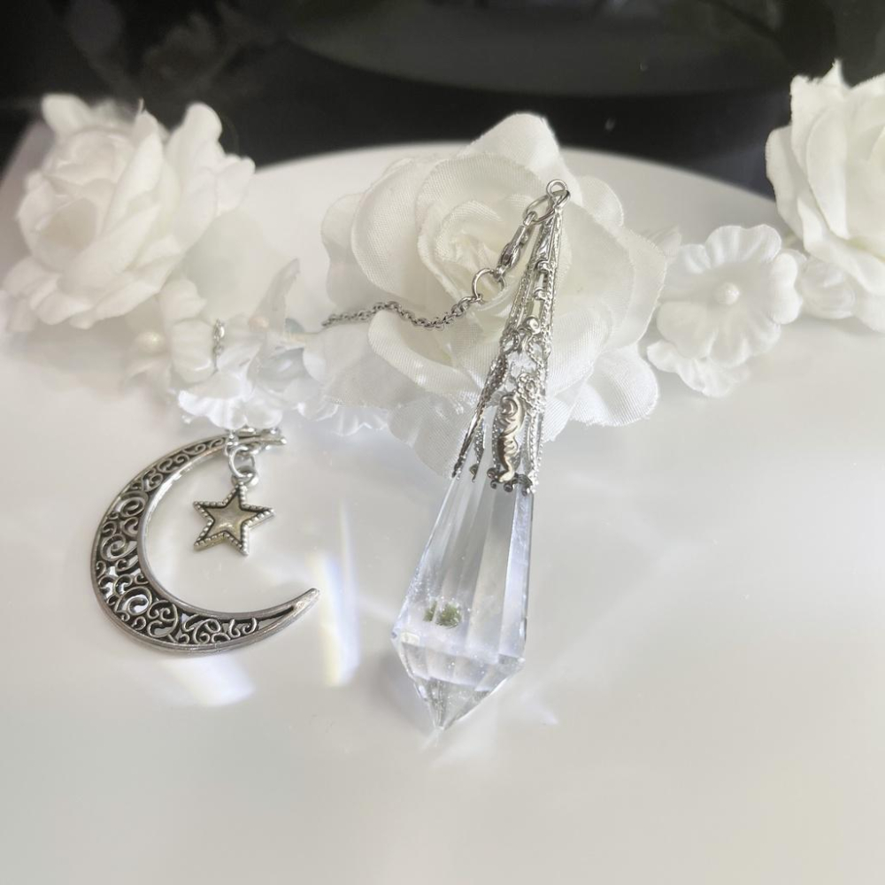 歐林娜設計 稀有獨特綠碧璽白水晶項鍊 靈錐款 靈擺 碧璽水晶 吊墜 項鏈 水晶靈擺第一專業品牌-細節圖4