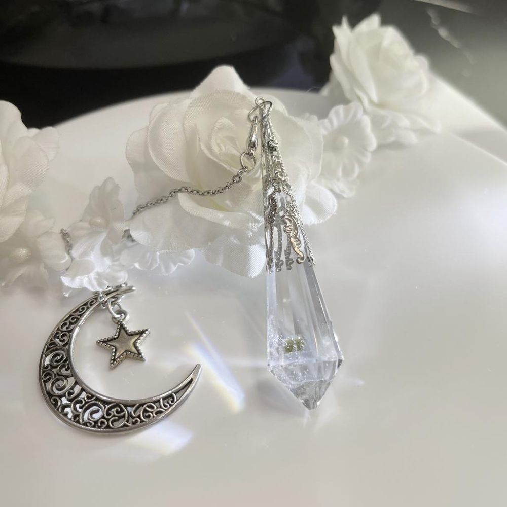 歐林娜設計 稀有獨特綠碧璽白水晶項鍊 靈錐款 靈擺 碧璽水晶 吊墜 項鏈 水晶靈擺第一專業品牌-細節圖5