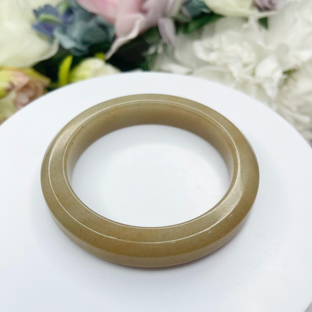 NO.71稀有雞油黃 58 MM 圈口 佘太翠 佘太玉 手環 六方鐲 尺寸:內徑58.5*寬12.5*厚9.8MM-細節圖2
