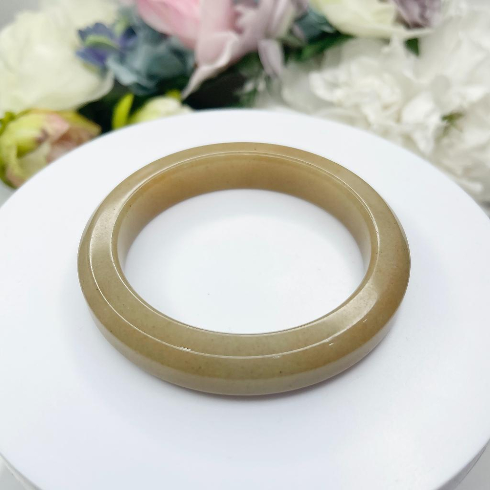 NO.71稀有雞油黃 58 MM 圈口 佘太翠 佘太玉 手環 六方鐲 尺寸:內徑58.5*寬12.5*厚9.8MM-細節圖3