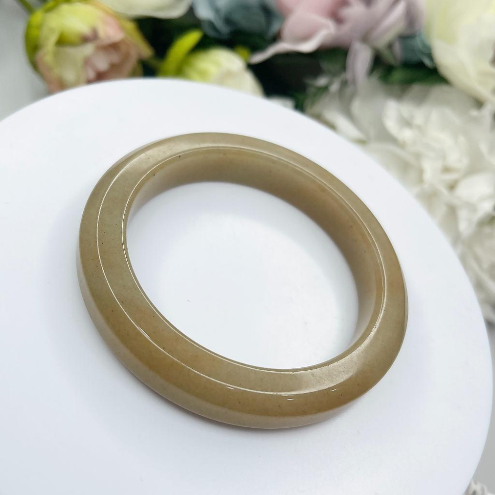 NO.71稀有雞油黃 58 MM 圈口 佘太翠 佘太玉 手環 六方鐲 尺寸:內徑58.5*寬12.5*厚9.8MM-細節圖5