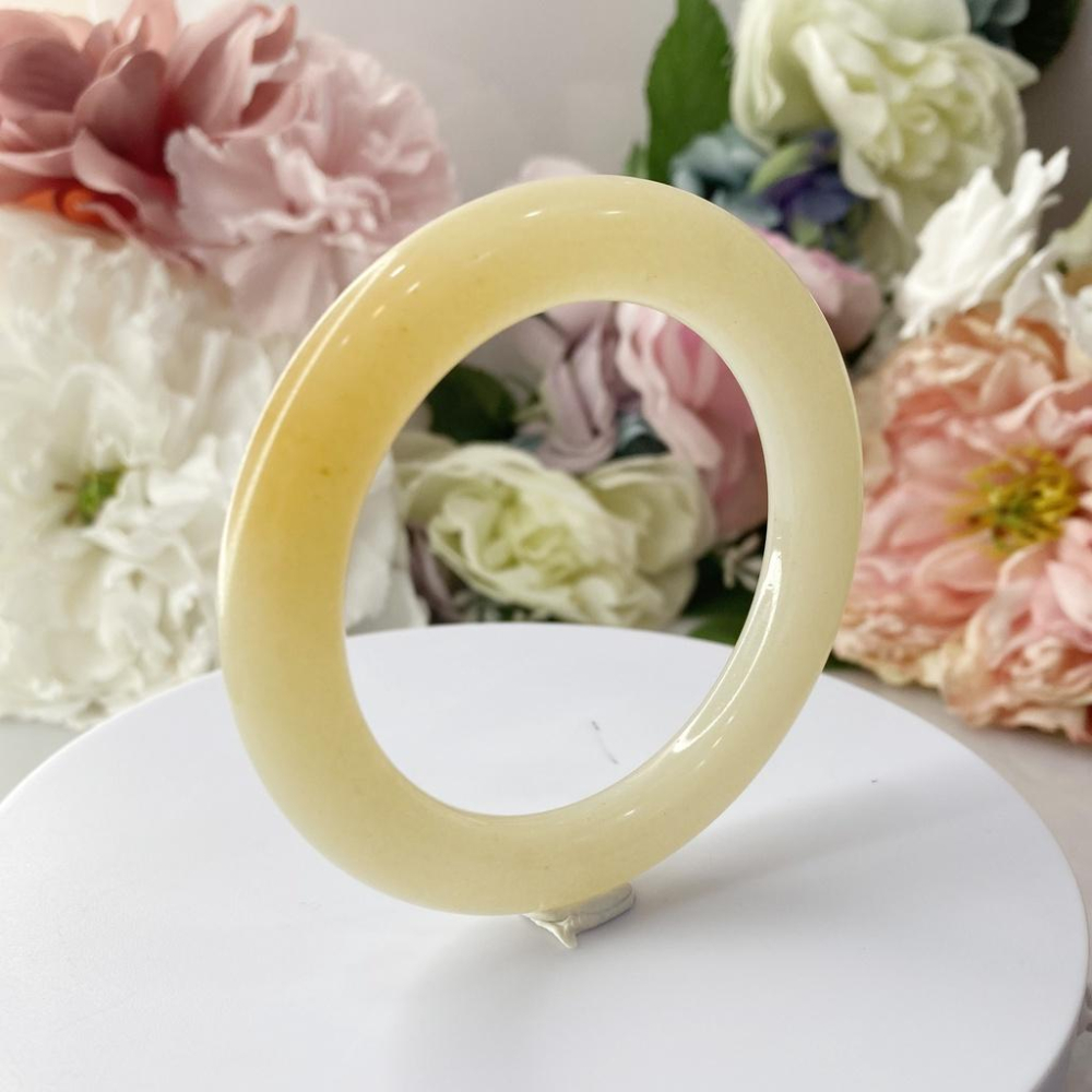 NO.6稀有一口糖 藕糖 糖鐲 佘太翠 質地細膩 手鐲 56+圈口 佘太 手環 佘太手鐲 佘太玉-細節圖2