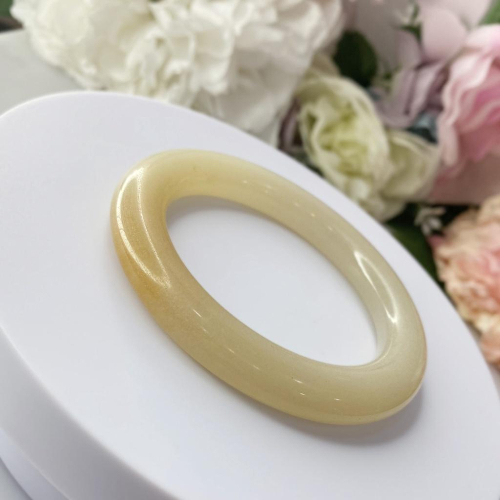 NO.6稀有一口糖 藕糖 糖鐲 佘太翠 質地細膩 手鐲 56+圈口 佘太 手環 佘太手鐲 佘太玉-細節圖4