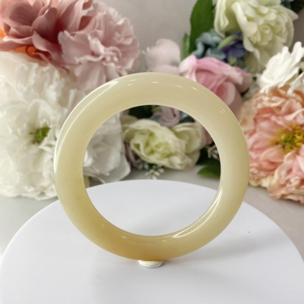 NO.6稀有一口糖 藕糖 糖鐲 佘太翠 質地細膩 手鐲 56+圈口 佘太 手環 佘太手鐲 佘太玉-細節圖5