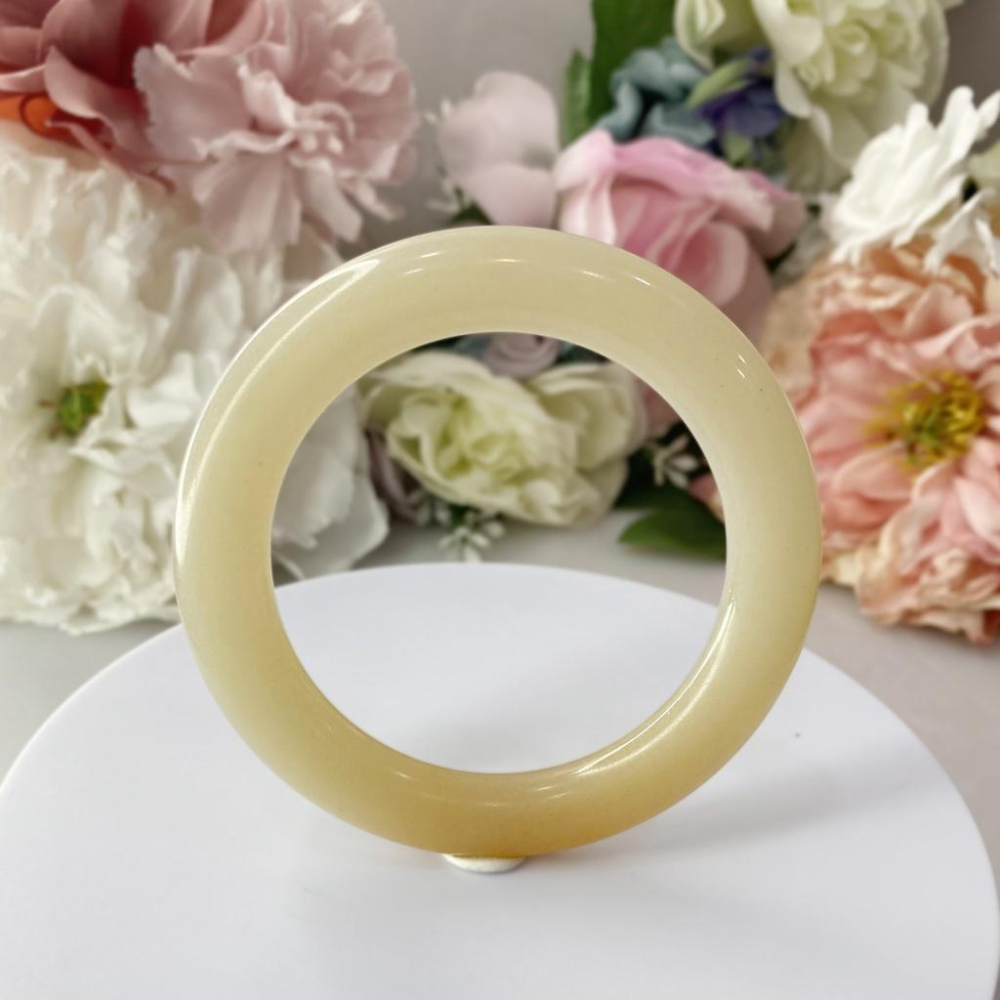 NO.6稀有一口糖 藕糖 糖鐲 佘太翠 質地細膩 手鐲 56+圈口 佘太 手環 佘太手鐲 佘太玉-細節圖6