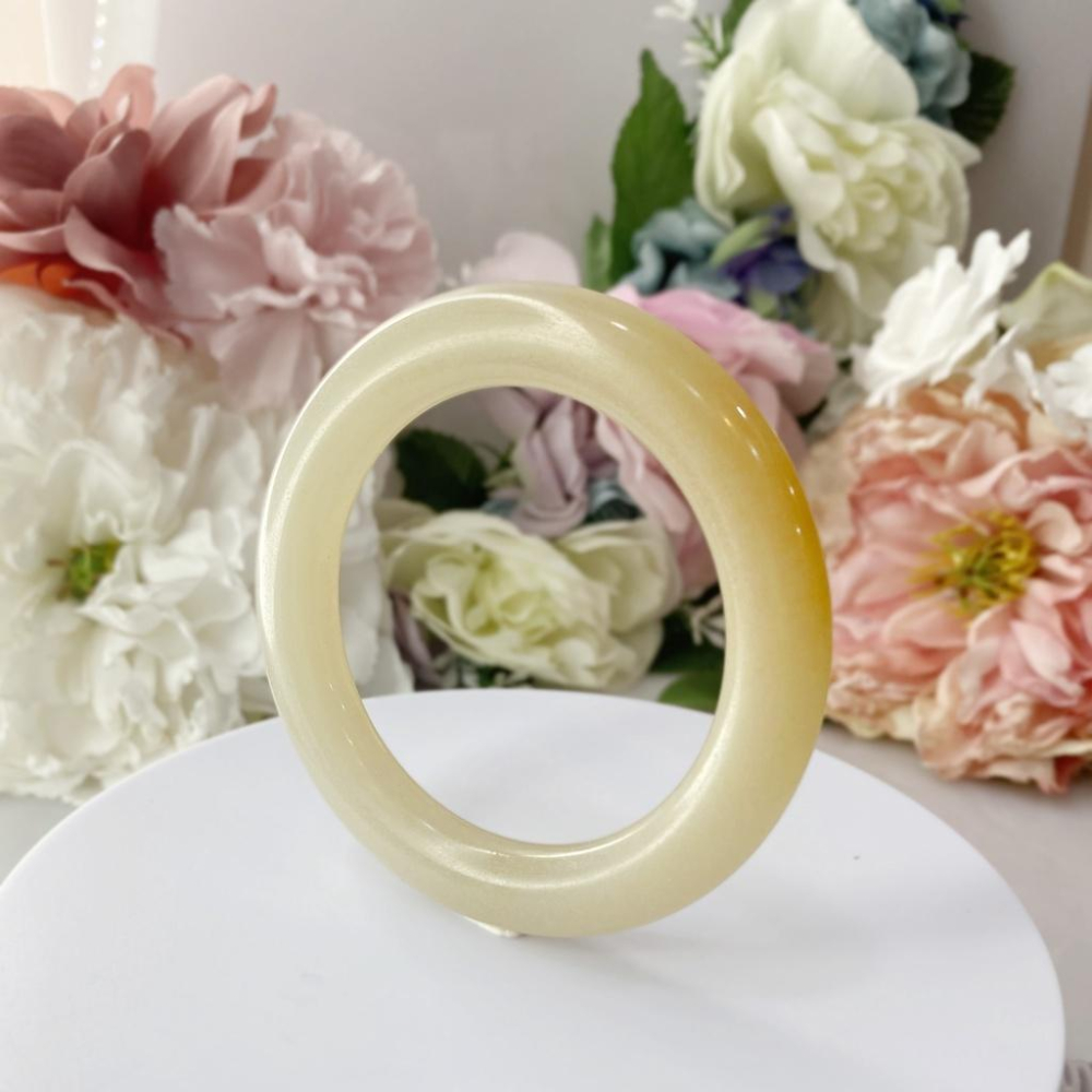 NO.6稀有一口糖 藕糖 糖鐲 佘太翠 質地細膩 手鐲 56+圈口 佘太 手環 佘太手鐲 佘太玉-細節圖8