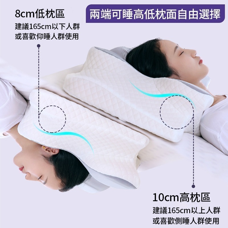 天絲 蝶型雙向護頸枕 4D 全方位記憶枕 慢回彈 頸椎枕頭 人體工學 頸椎支撐 助眠枕 止鼾枕 牛角枕 保健 枕頭-細節圖5