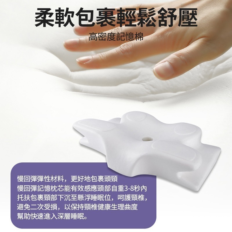 天絲 蝶型雙向護頸枕 4D 全方位記憶枕 慢回彈 頸椎枕頭 人體工學 頸椎支撐 助眠枕 止鼾枕 牛角枕 保健 枕頭-細節圖7