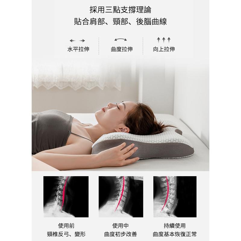 恒衛 冰絲 石墨烯 蝶型護頸枕 4D記憶枕 頸椎枕頭 慢回彈 人體工學 頸椎支撐 助眠枕 止鼾枕 蝴蝶枕 保健 枕頭-細節圖4