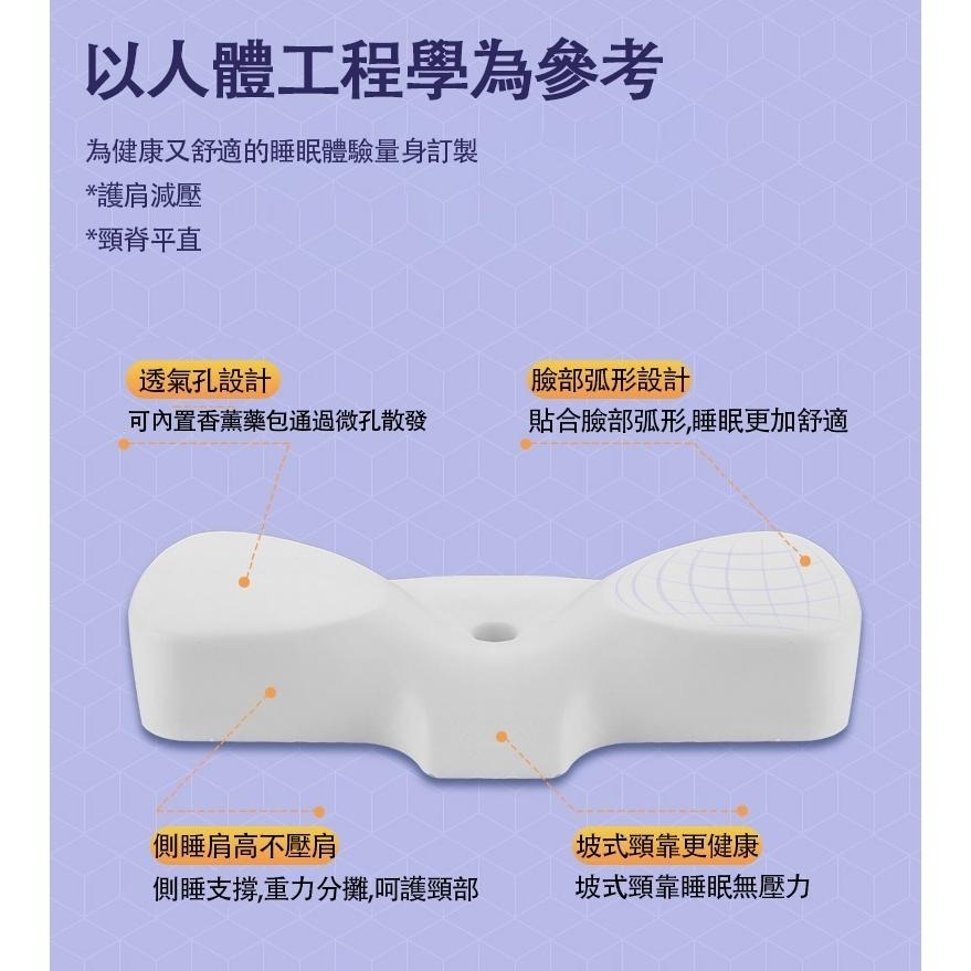 睡眠魔法師 記憶枕 多維度記憶枕 蝶型記憶枕 4D記憶枕 人體工學 頸椎支撐 記憶棉枕頭 睡眠枕 失眠枕 止鼾枕 助眠枕-細節圖4