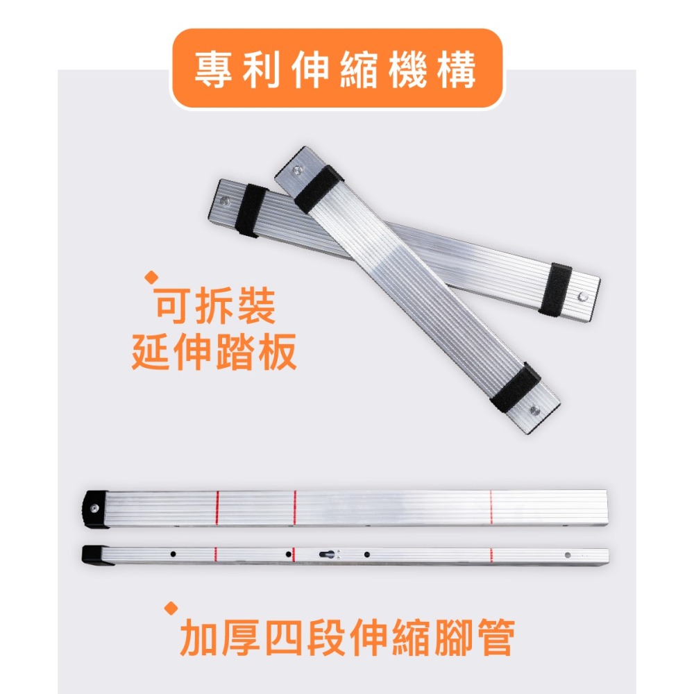 「立可昇伸縮鋁梯」 3-5、4-6、5-、6-8尺伸縮梯-台灣製造品牌 含運  伸縮梯 活動梯 螞蟻梯 多功能梯-細節圖6