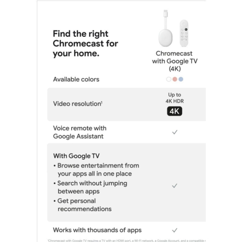 Chromecast with google TV 4K版本