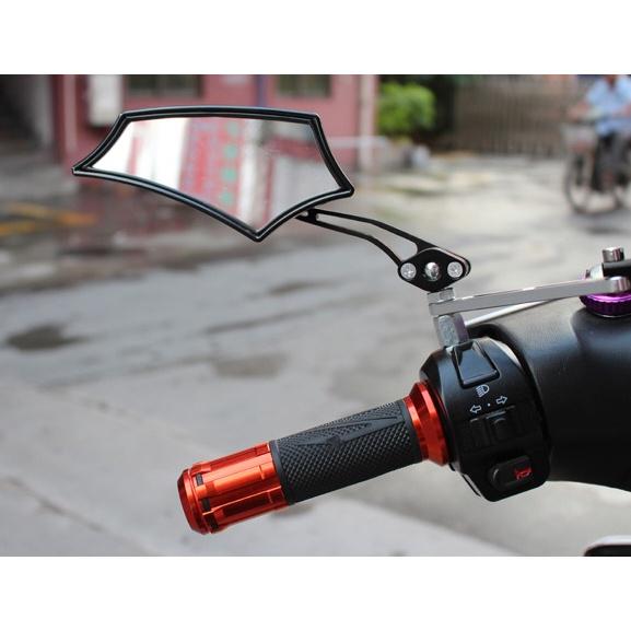 摩托車機車改裝配件 菱形後視鏡 電鍍車鏡子 鋁合金車後鏡機車後照鏡反光鏡 菱形 koso後視鏡 倒視鏡 輝-細節圖3